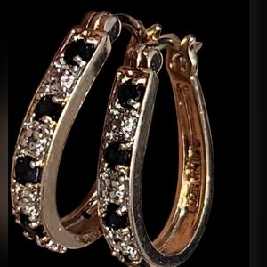 925 WM? signed U Hoop Earrings Vermeil Hoop Earrings.